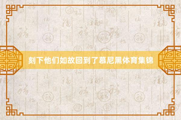 刻下他们如故回到了慕尼黑体育集锦