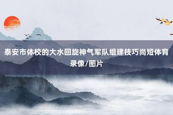 泰安市体校的大水回旋神气军队组建技巧尚短体育录像/图片