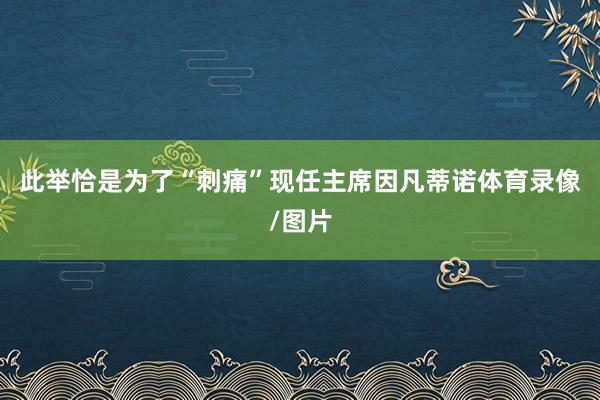 此举恰是为了“刺痛”现任主席因凡蒂诺体育录像/图片