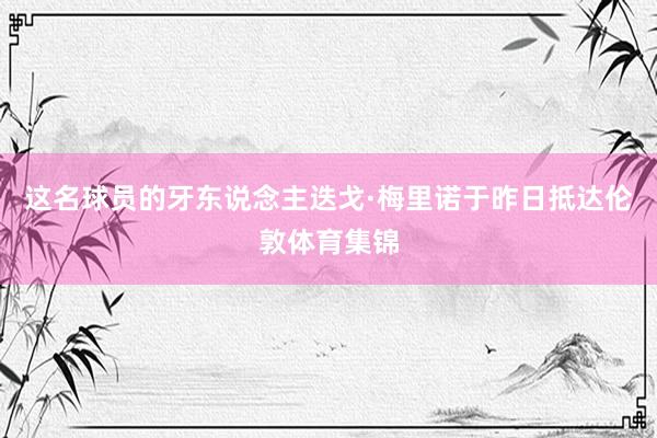 这名球员的牙东说念主迭戈·梅里诺于昨日抵达伦敦体育集锦