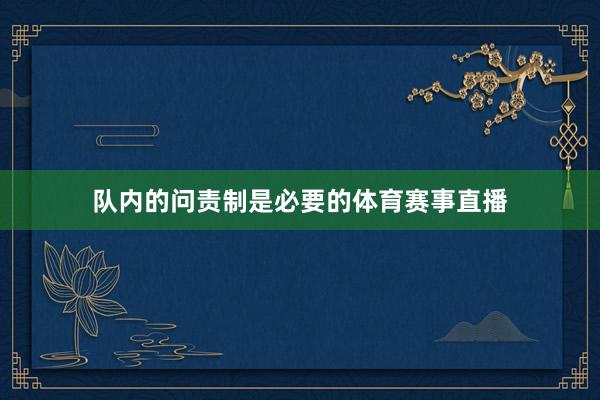 队内的问责制是必要的体育赛事直播