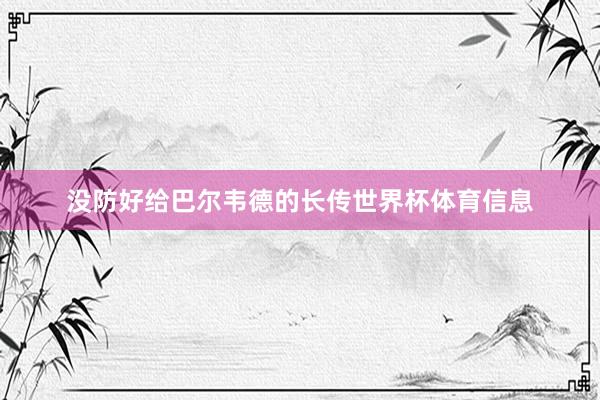 没防好给巴尔韦德的长传世界杯体育信息