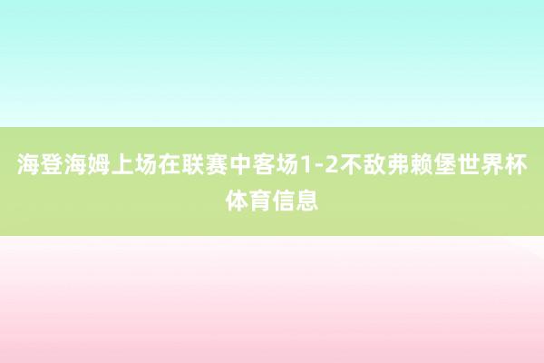 海登海姆上场在联赛中客场1-2不敌弗赖堡世界杯体育信息